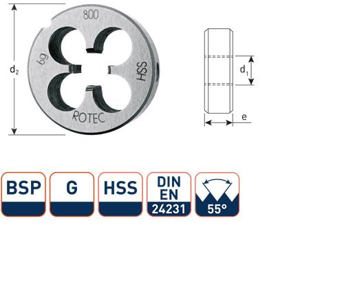 Rotec runde Schneidplatte BSP G3 8 HSS