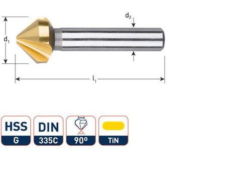 Rotec Senkfräser 60gr. 3-Schneider 20,0 mm