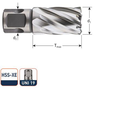 Rotec Kernbohrer HSS-XE Silver-Line 45,0 mm SL30