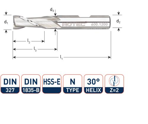Rotec Keilnutfräser kurz DIN327 4,0 mm Weldon (U)