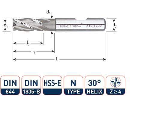 Rotec Schaftfräser kurz DIN844 12,0 mm Weldon