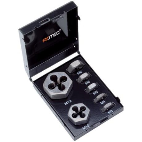 Rotec Sechskant-Schneidmuttern-Set 7-teilig M3-M12
