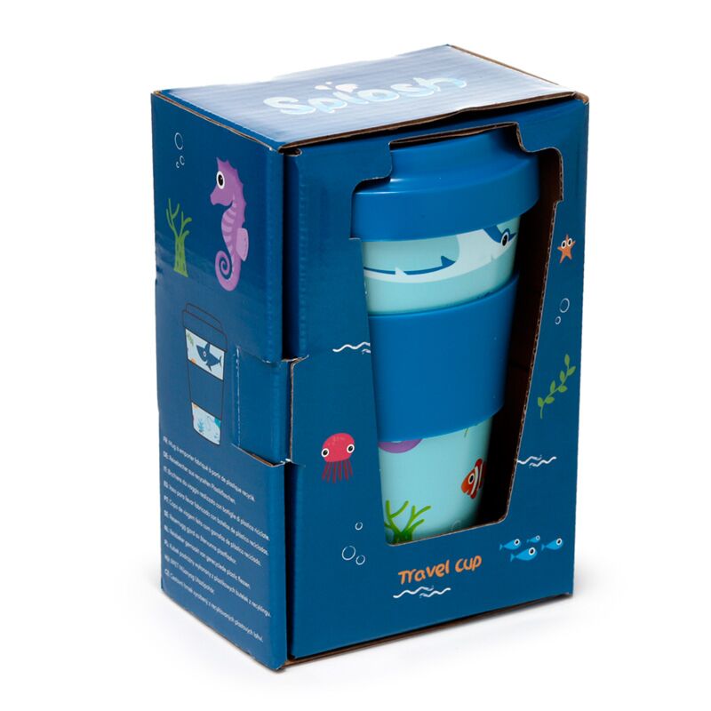 Splosh Sea Life Rpet nachhaltiger Thermos-Reisebecher 400 ml