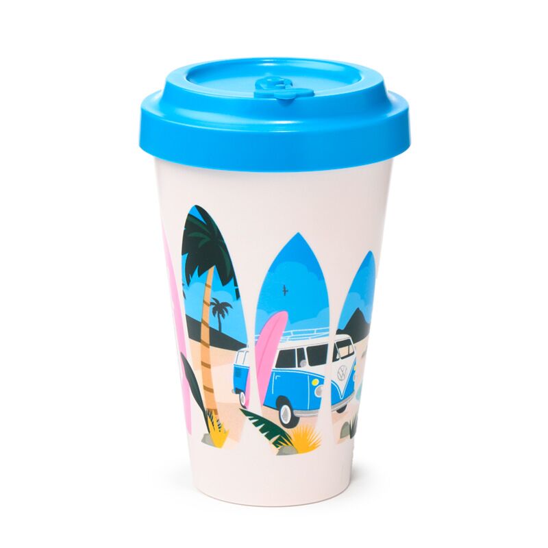 VW T1 Volkswagen Van Waves Set Rpet nachhaltiger Thermos-Reisebecher 400 ml