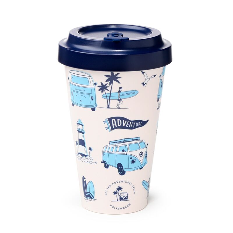 VW T1 Volkswagen Van Explore Rpet nachhaltiger Thermos-Reisebecher 400 ml