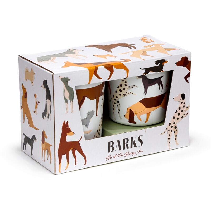 Barks Dog Set mit 2 Vorratsdosen aus Rpet und Bambus, Größe M