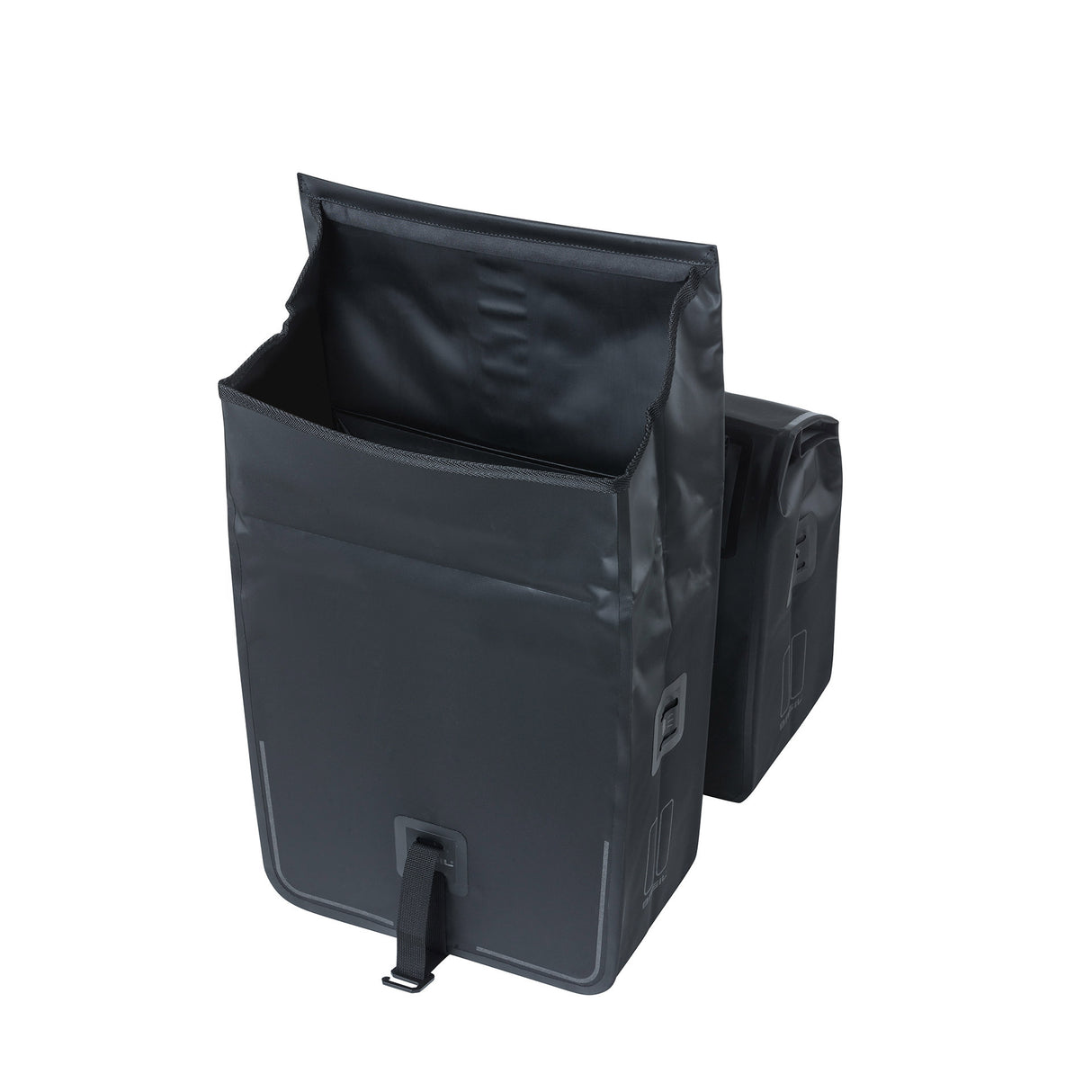 Basilikum Urban Trockener Doppelfahrradbeutel, wasserdicht, 50 l, Matt Schwarz