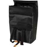 Basil Urban Urban Dry Shopper impermeable Comprador de bicicletas, detalles de cuero vegano, cierre ajustable, reflexión, negro mate