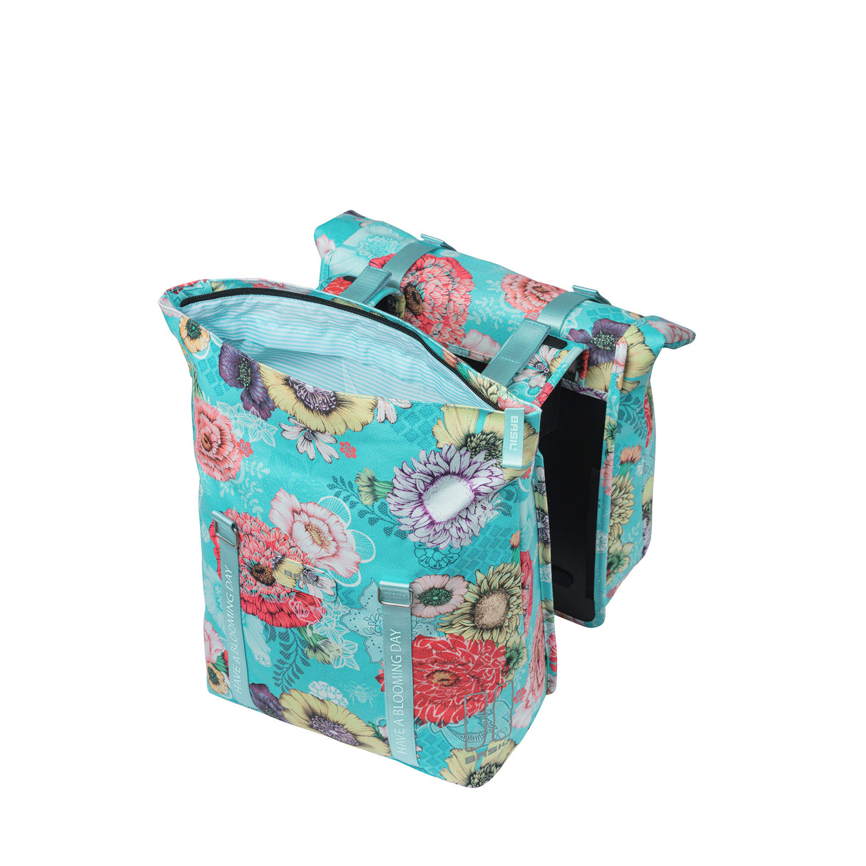 Basil Bloom Field Double Bicycle Sac étanche, animal de compagnie recyclé 28-35L Bleu ciel