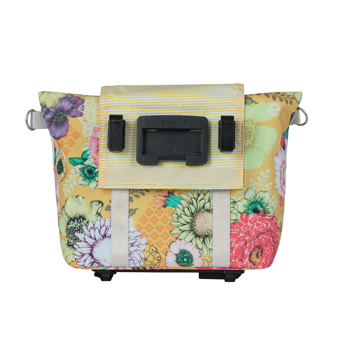 Basil Bloom Field Mik Fietshandbag - Geel, Compact and Su tble - 8-11L