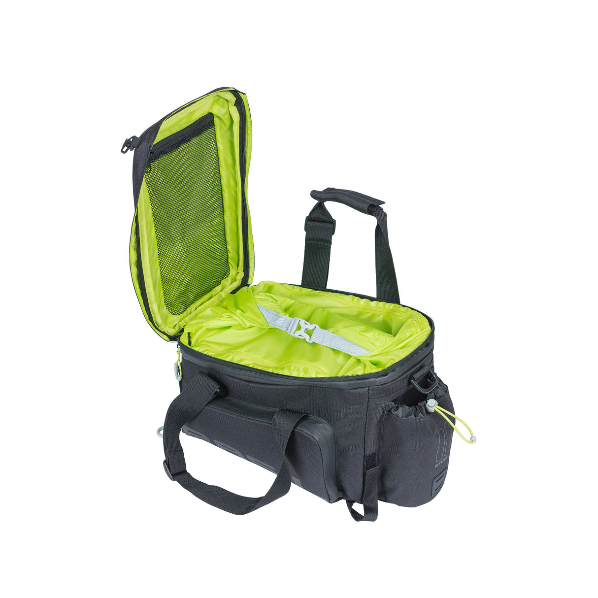 Basil Miles XL Pro zavazadla Threat Bag - Waterproof - Sporty - Black Lime - 9-36L - MIK RT Adapterplates