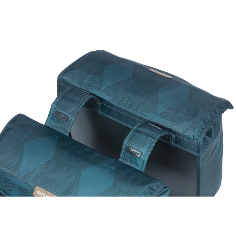 Basilikum-Eleganz Doppelfahrradbeutel, blau, recyceltes Haustier, Futtermittel, Wasserbehälterverschluss, Universal Bridge, 40-49l