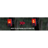 Busch Muller Eco Light Red RL Plus USB Zadní světlo Li-On baterie+brzdové světlo zapnuto