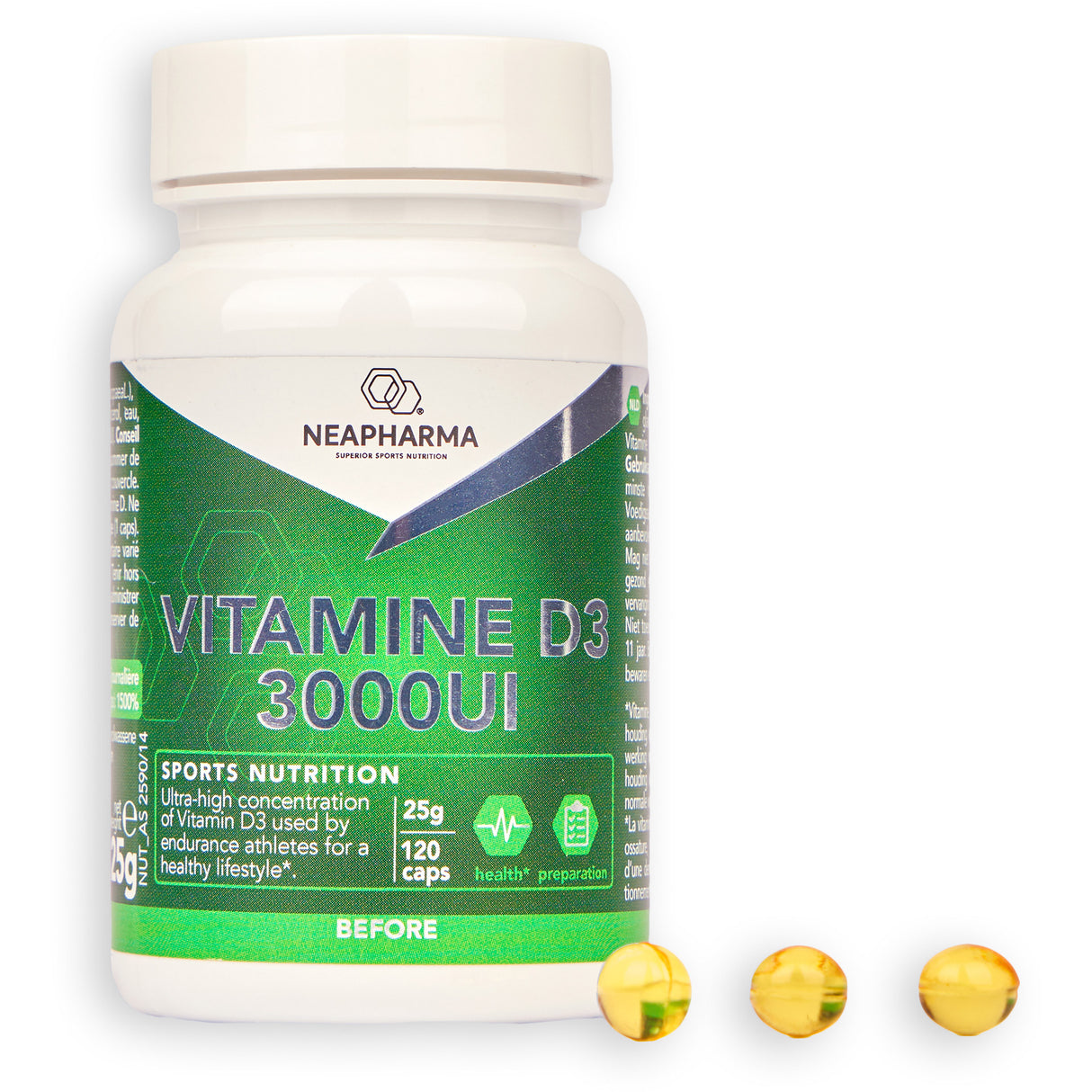 Neafarmakapseln Vitamin D3 3000iu Pot (120.)