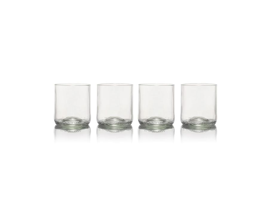 Fehlerhaftes Glas - kurzer Becher - 4 -pack - klar
