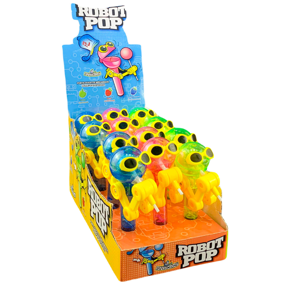 Lustiger Süßigkeiten-Roboter-Mann-Lutscher (12x10gr)