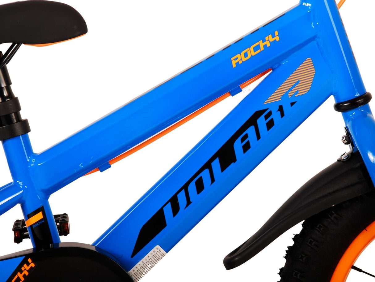 Volare rocky kinderfiets - jongens - 14 inch - blauw - twee handremmen
