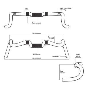 Deda Lenkung Biegung Gera Kies 460 mm POB 31,7 mm Kohlenstoff