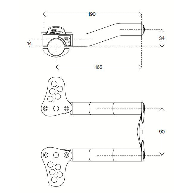 Den Desda Set -Up Lenkung Wheelablblast Aluminium schwaarz 31,7 170mm