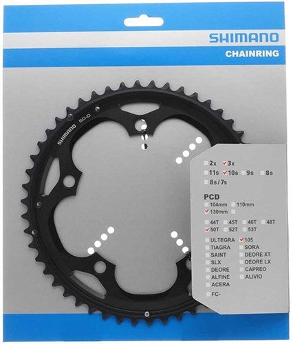 Shimano Blad 10 V 50t 105 Triple 130 mm FC-5703 Czarny