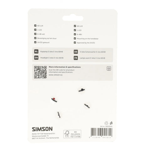 Simson koplamp aurora e-line 60hb