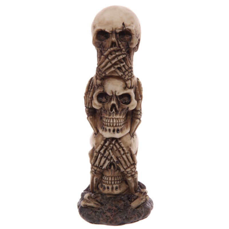 Hören Sie kein böses Totenkopf-Totem-Wohnaccessoire