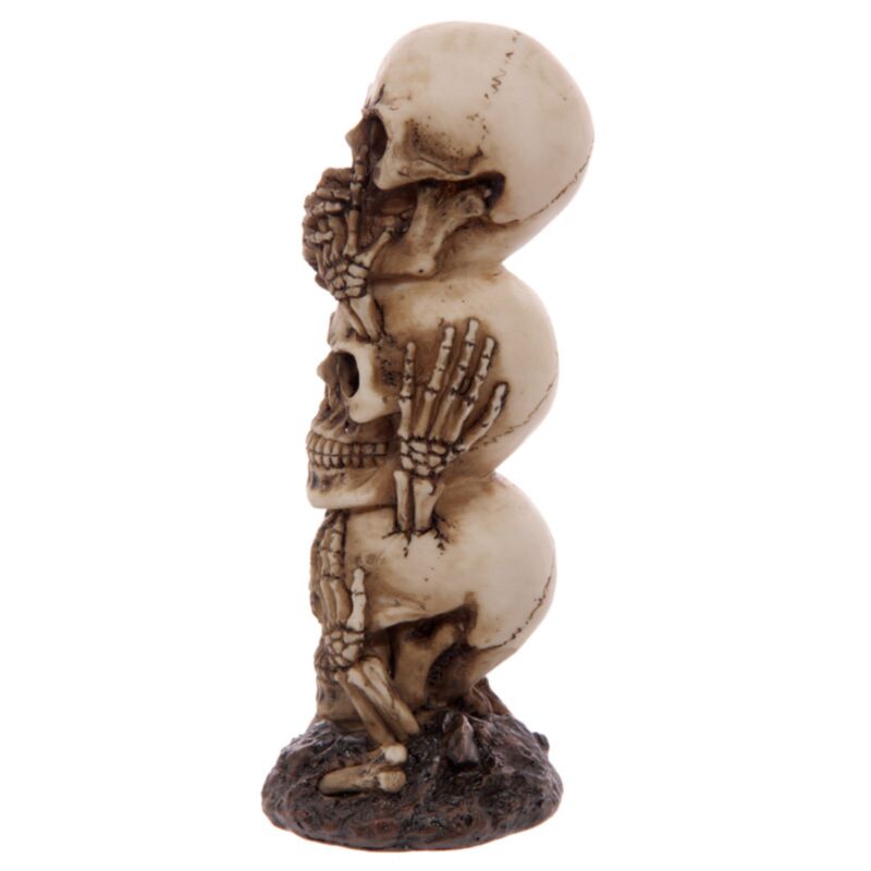 Hören Sie kein böses Totenkopf-Totem-Wohnaccessoire
