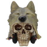 Totenkopf mit Wolfskopf als Wohnaccessoire