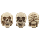 3er Set Totenköpfe, hören, sehen, nein sagen, Wohnaccessoire
