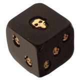 Schwarzgoldene Totenkopf-Rosenwürfel im 2er-Set