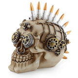 Totenkopf im Steam-Punk-Stil mit Mohikaner-Kugel als Wohnaccessoire