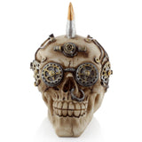Totenkopf im Steam-Punk-Stil mit Mohikaner-Kugel als Wohnaccessoire
