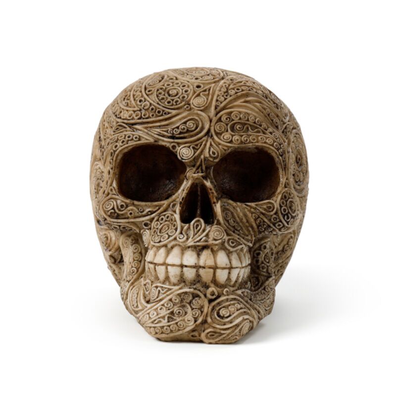 Detailliertes Damast-Totenkopf-Wohnaccessoire