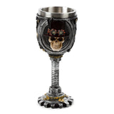 Dekorativer Kelch mit Steampunk-Totenkopf
