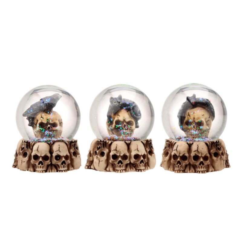 Totenkopf-Schneekugel mit Tier-Wohnaccessoire