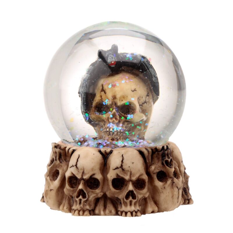 Totenkopf-Schneekugel mit Tier-Wohnaccessoire