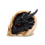Schatten der Dunkelheit, schwarzer Drache im Totenkopf – klein