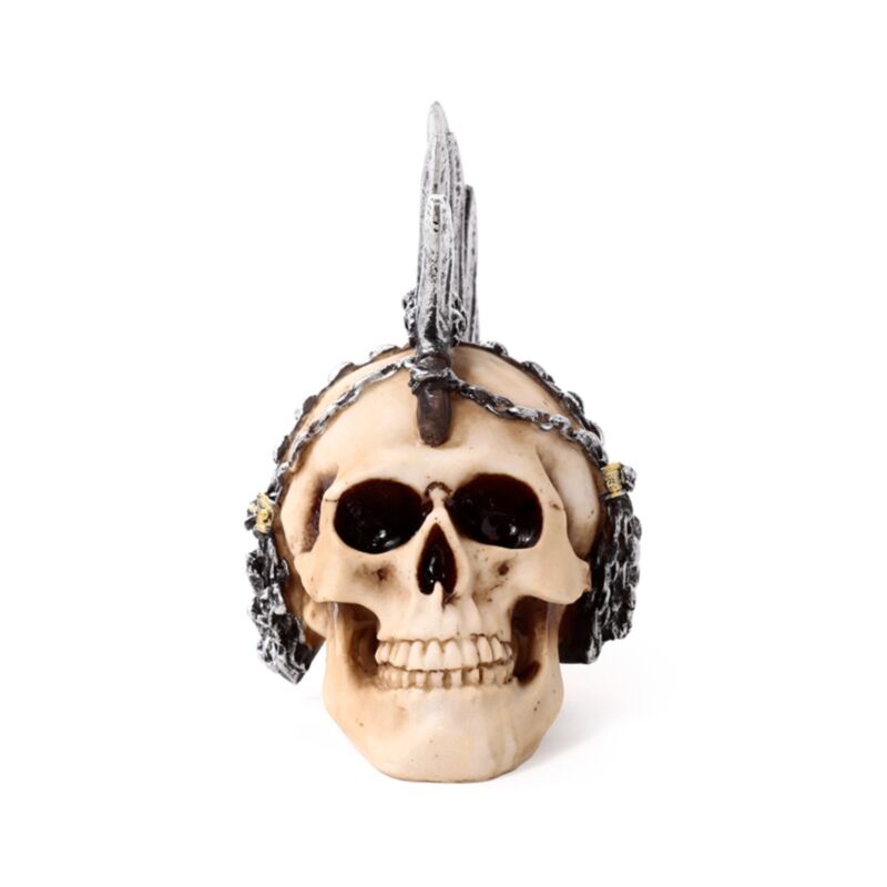 Punk-Totenkopf mit Kettenmesser-Hahnenkamm