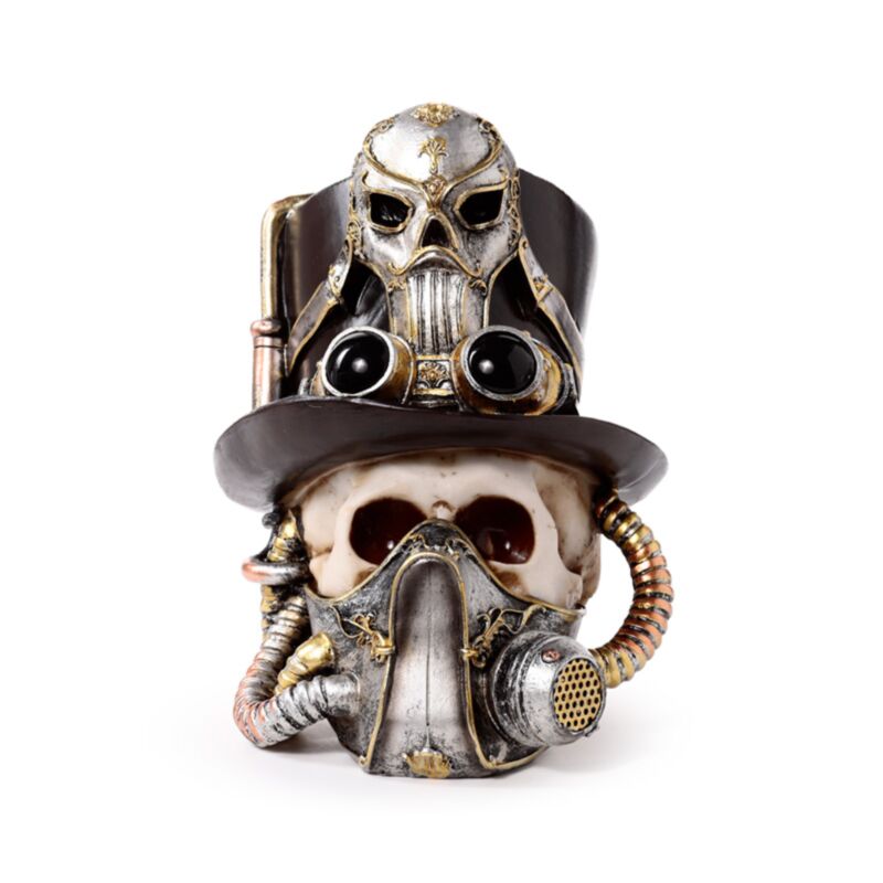 Steampunk-Totenkopf mit Gasmasken-Zylinder