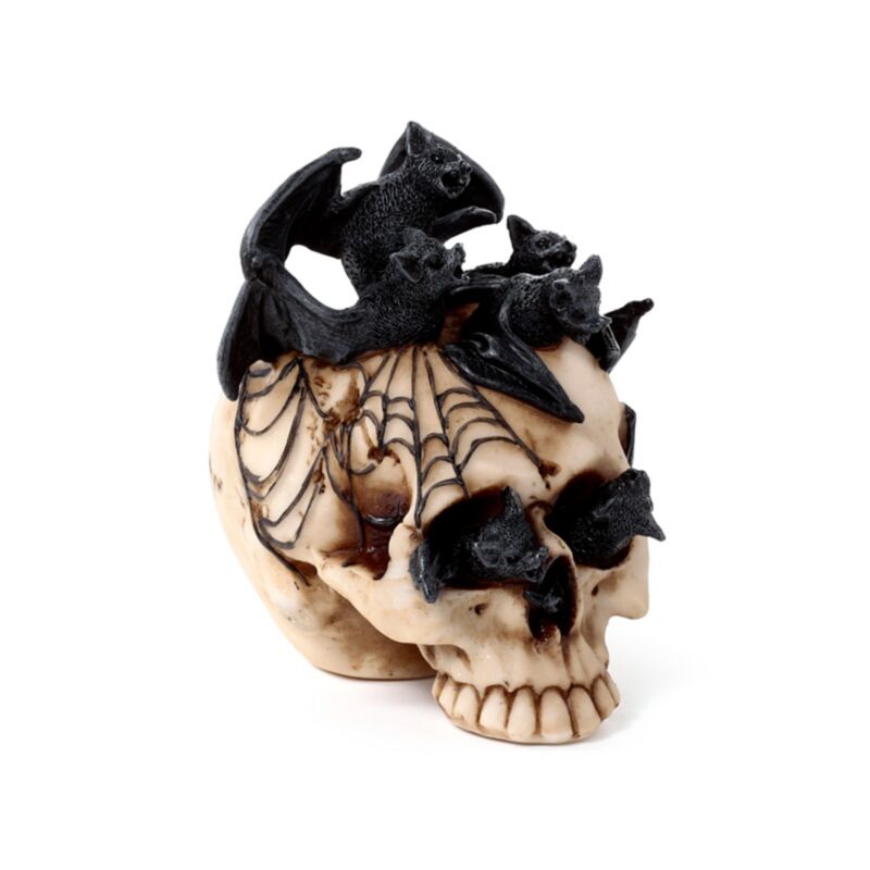 Totenkopf mit Fledermäusen im Inneren