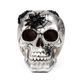 Silberner Totenkopf, schwarzes Spinnennetz