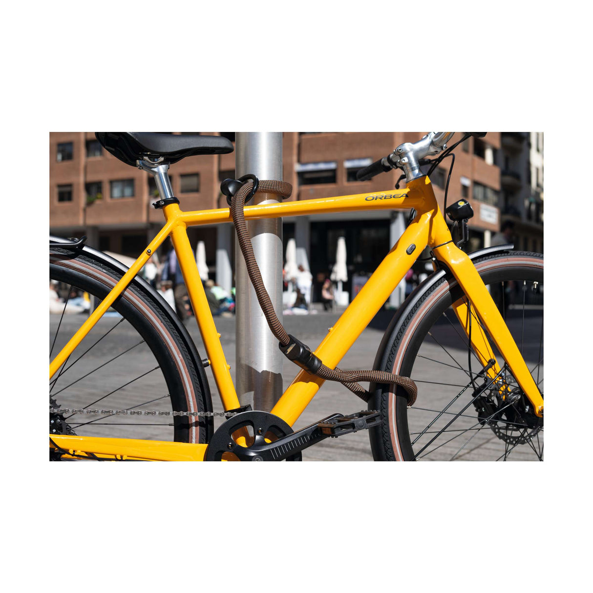Abus Fahrradschloss Kettenschloss - Infinity Loop 1806 - Sicherheitsstufe 6 - Orange - 140 cm - geeignet für Elektrofahrräder und Cityfahrräder