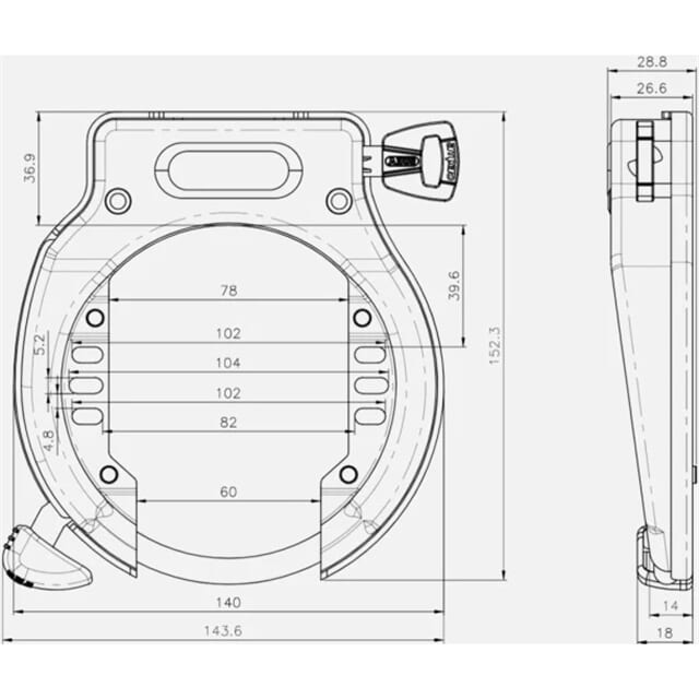 ABUS AMPARO STOT 4650SL ART2 BLACK KOLESA