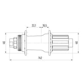 Miche Xmx po Hub MTB 142 mm TX12 28G Shimano