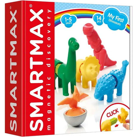 Smartmax Meine ersten Dinosaurier – magnetische Dinosaurier – 14-teiliges Bauset mit weichen Elementen – Lernspielzeug für Kleinkinder – ab 1 Jahr