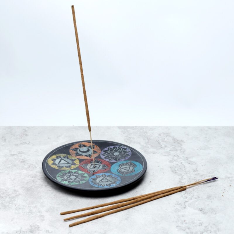 Chakra-Räucherstäbchenhalter aus Speckstein