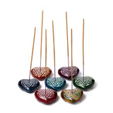 Räucherstäbchenhalter aus Speckstein, Chakra-Herz, Blume des Lebens