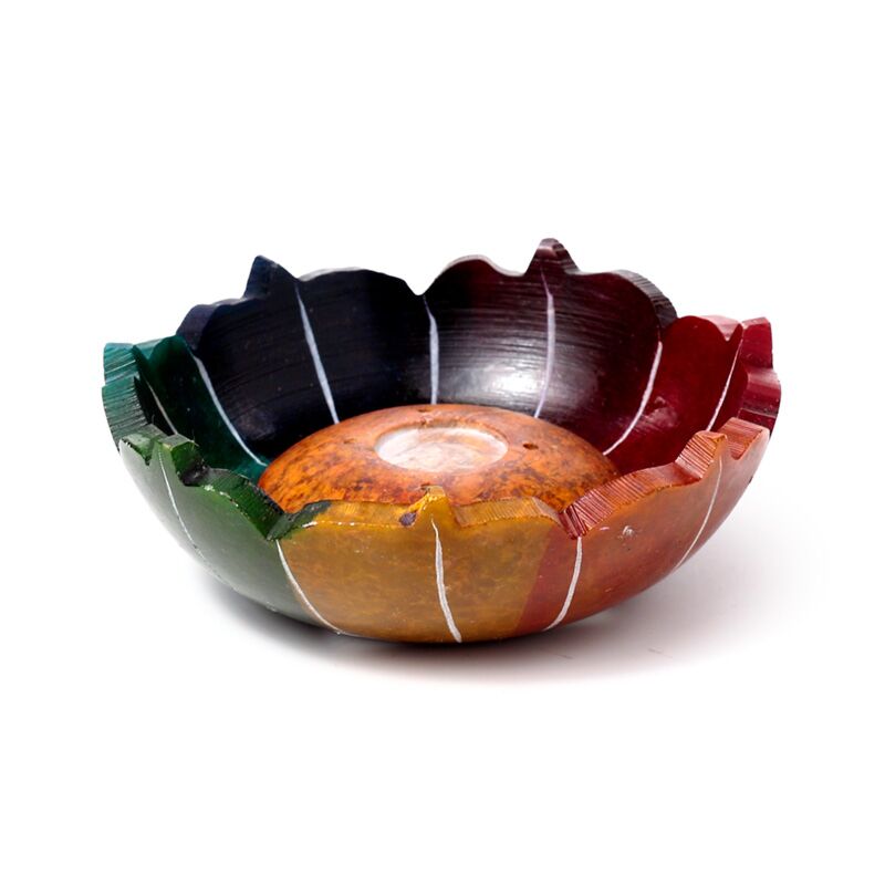 Chakra-Lotus-Räucherstäbchenhalter aus Speckstein