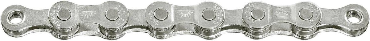 Sunrice Halskette CNM84 - 8 -Geschwindigkeit, 116L, Silber, Stahlradkette
