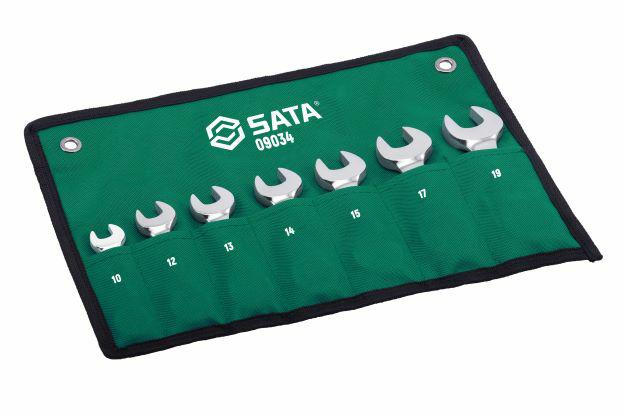 Sata set korte oogsleutels met ratel 7szy.